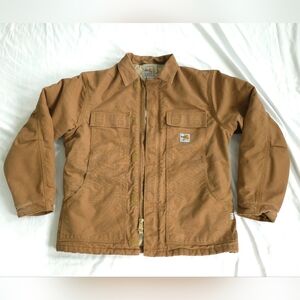 Carhartt FR Flame Resistant HRC 4 Brown Jacket Work Coat - Mens Large EUC